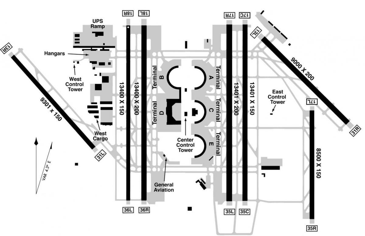 DFW airport terminal b خريطة
