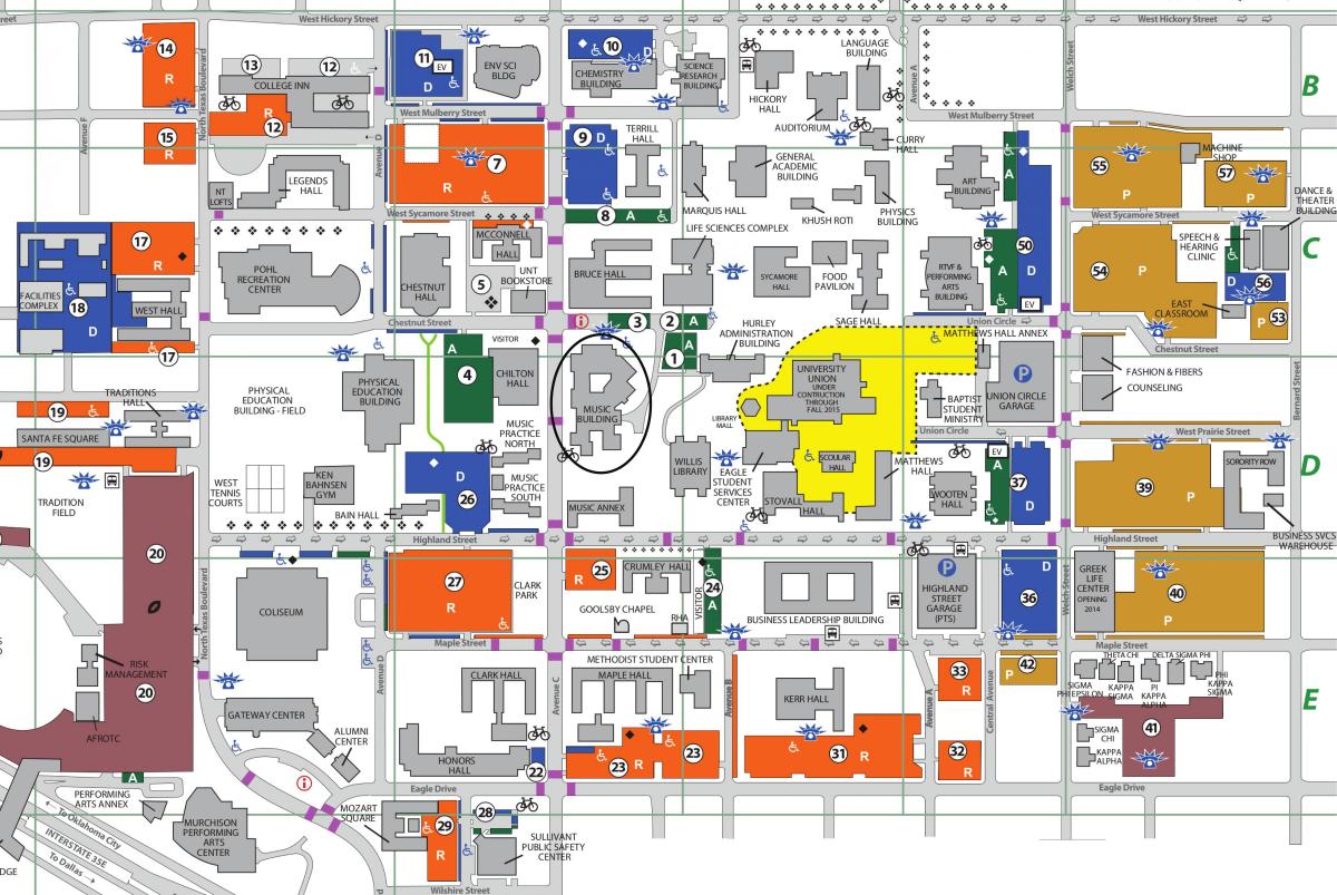جامعة شمال تكساس دالاس خريطة