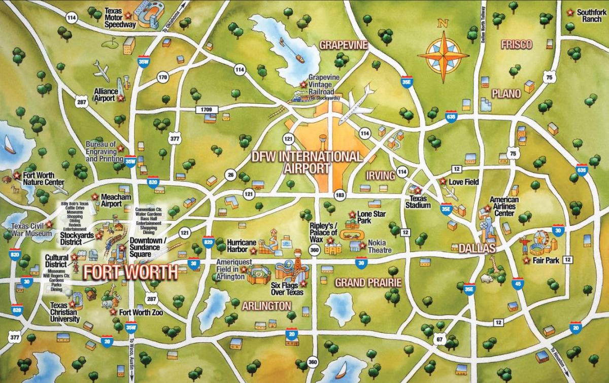 DFW خريطة المدينة