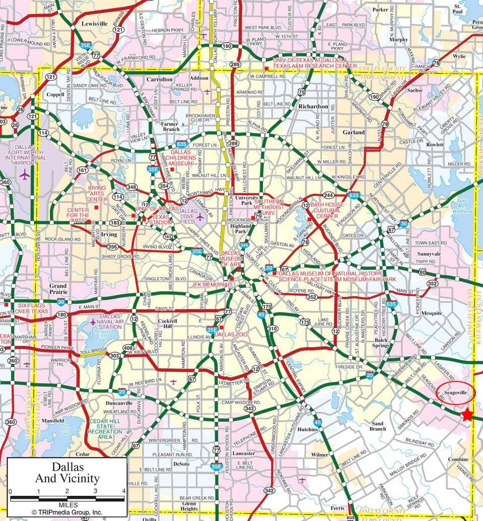دالاس خريطة المدينة