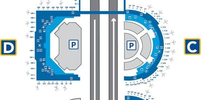 DFW airport terminal e خريطة